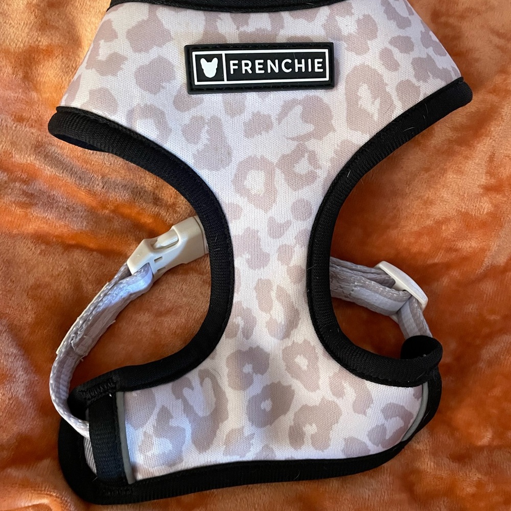 Frenchie Bulldog Supply Co. “Beige Leopard” Reversible Harness. Sold out online!